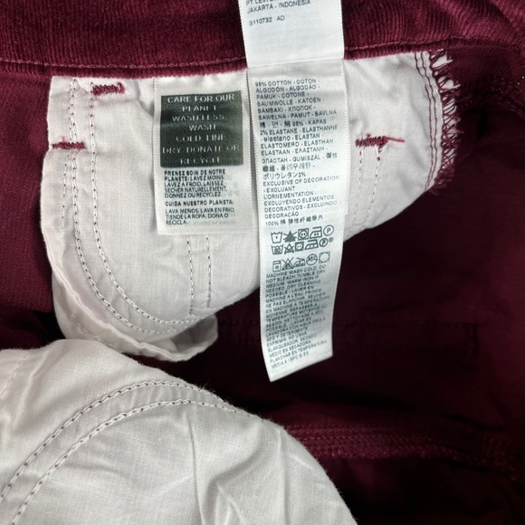 Levis 725 Bootcut High Rise Pants Women 26(25X29) Candy Apple Red Corduroy - Picture 13 of 13